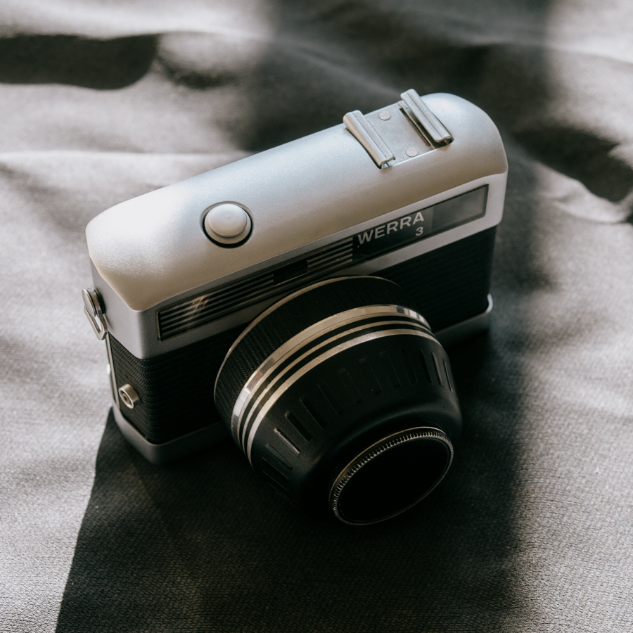 The Zeiss Werra with the lens protector in place